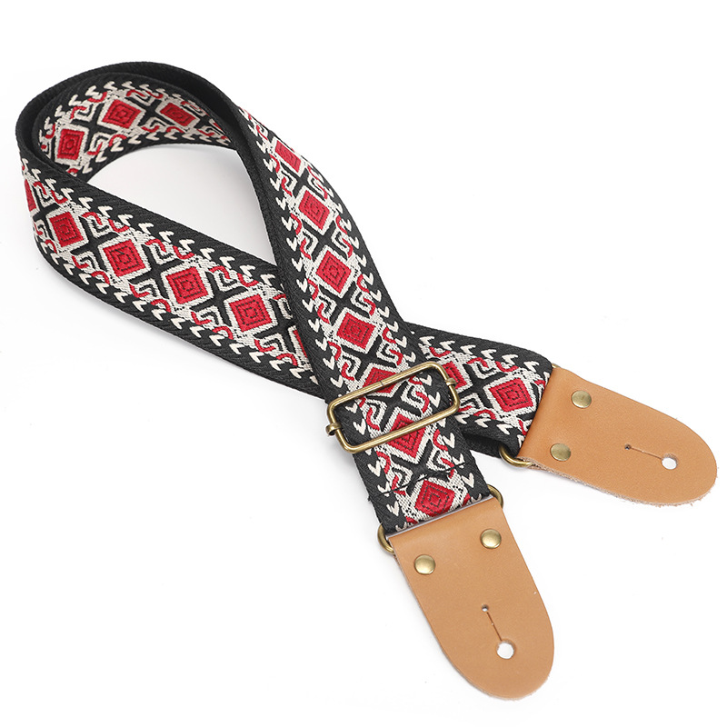 Alabanza PP correa de la guitarra 2023 nuevo S50 jacquard correa de hombro bordado cuero genuino cabeza correa de la guitarra
