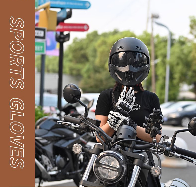 3C Motorcycle Helmet Scorpion Combination Helmet for Men and Women, Motorcycle Cruise Large Size Retro Full-Face Helmet, Summer Three-Quarter Helmet