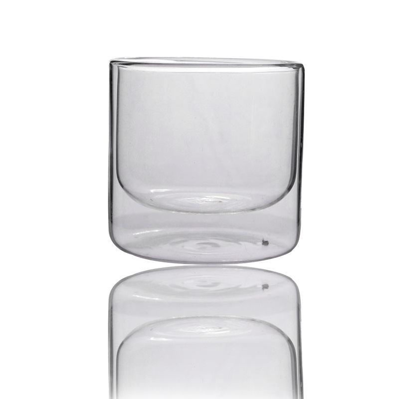 Vidrio de borosilicato transparente de doble capa de la taza del desayuno hogar de vidrio transparente de la cocina taza de leche taza de jugo