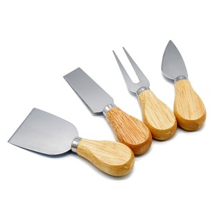 Spot Cheese Knife 4-Piece Cheese Knife Stainless Steel Wooden Handle Butter Knife Kitchen Supplies Set Factory Wholesale