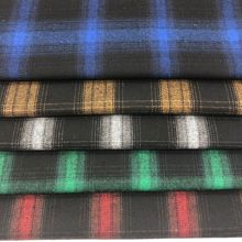 新款涤棉色织格子布21支斜纹磨毛布衬衫外套格子面料批发现货