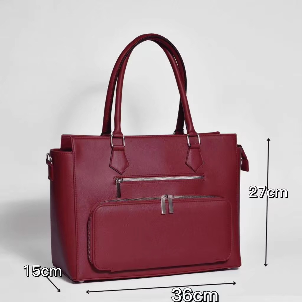 Fashionable women's designer shoulder handbag briefcase with lunch box and laptop protector pocket
