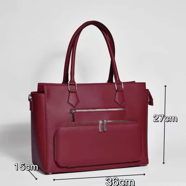 Fashionable women's designer shoulder handbag briefcase with lunch box and laptop protector pocket