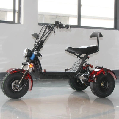 Val ötürücülü üçtəkərli elektrikli nəqliyyat litium batareya 1000W Skuter şəhər Harley 48V