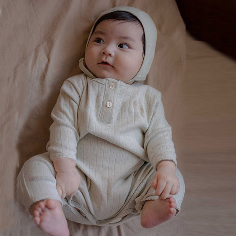 25 Baby Jumpsuits, Autumn and Winter Base Intimates, Spring & Fall Cotton Men's and Women's Baby Pajamas, Long-Sleeved Robes, Home Crawling Clothes