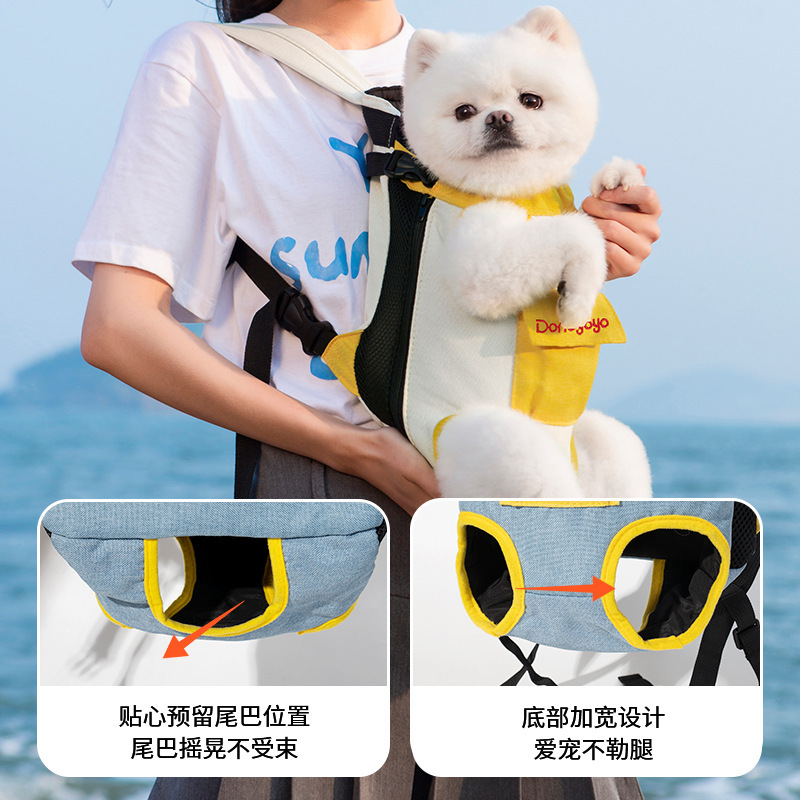 DONOYOYO bolsa para mascotas para salir mochila portátil para perros gatos algodón lino pecho mochila de cuatro patas al por mayor