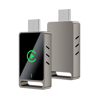 Cross-Border Carplay Module Simsiz CarPlay və Android Auto - q1ay-metal-glass-rose-gold-android-auto-2-in-1-carplay-box-is-only-suitable-for-overseas-systems