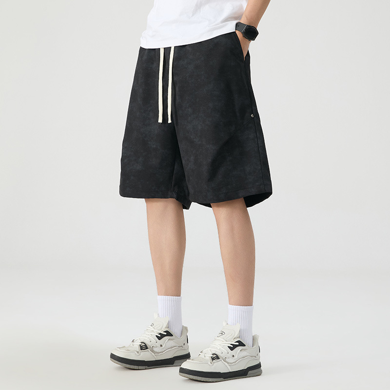 Plus-size men's tie-dye shorts, trendy, quick-drying, straight-cut, loose-fitting, casual American-style knee-length shorts, cross-border foreign trade, one-piece drop shipping