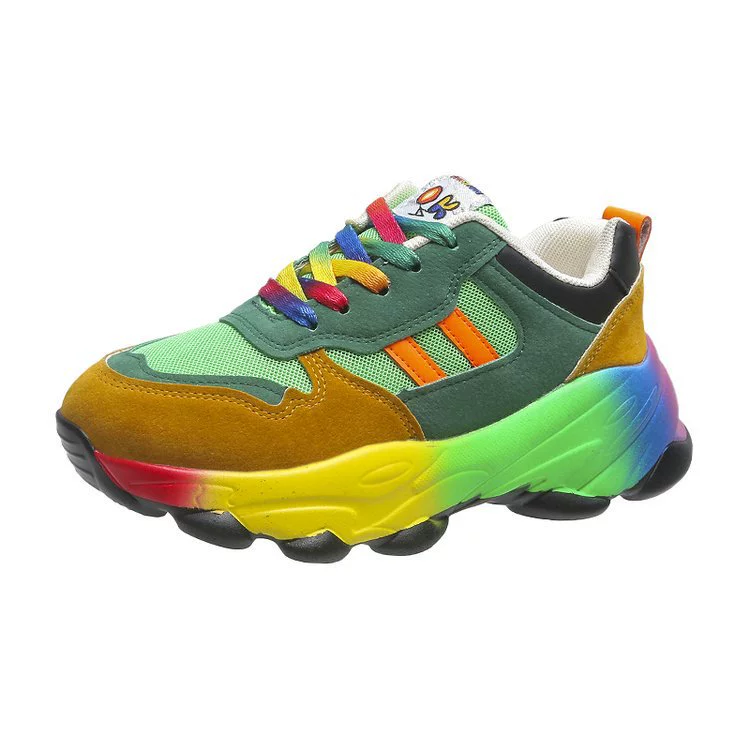 Demi-season Platform Leisure Shoes, Spring/Fall 2024 Model, Plus Sizes 35–43