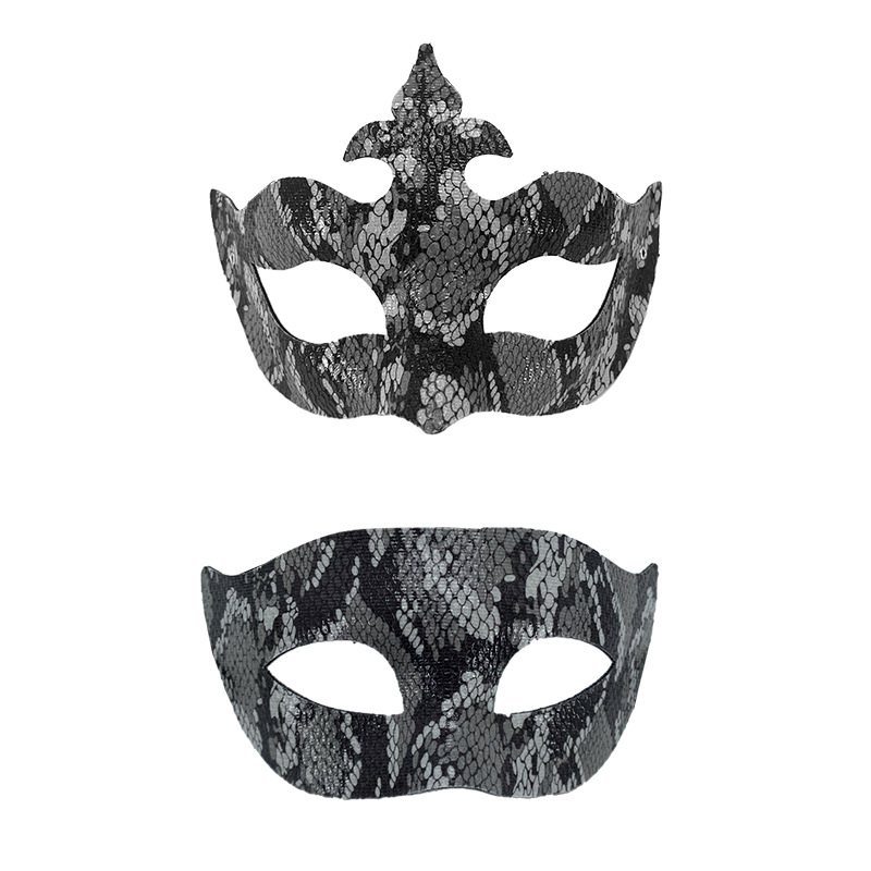 Ventas transfronterizas de moda de serpiente de cocodrilo flecha combinación máscara de mitad de cara Halloween máscara de mitad de cara