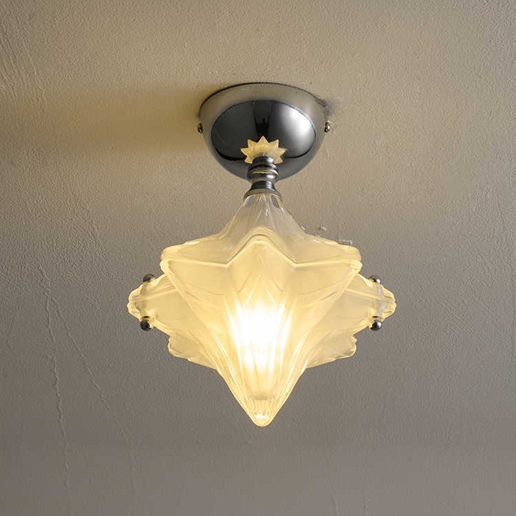 French Retro Ceiling Aisle Lamp, Antique American Style Bauhaus Balcony Aisle Corridor Entrance Star Lamp