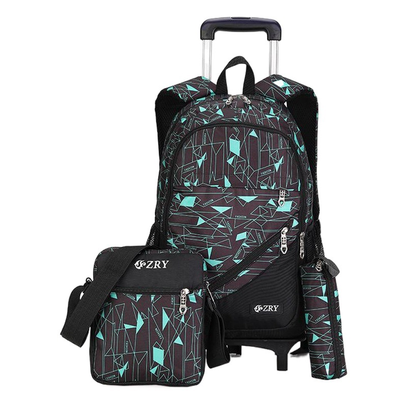 Nuevo carro mochila primaria y secundaria niños grado 3-6-7 de tres ruedas de seis ruedas subir escaleras de doble uso