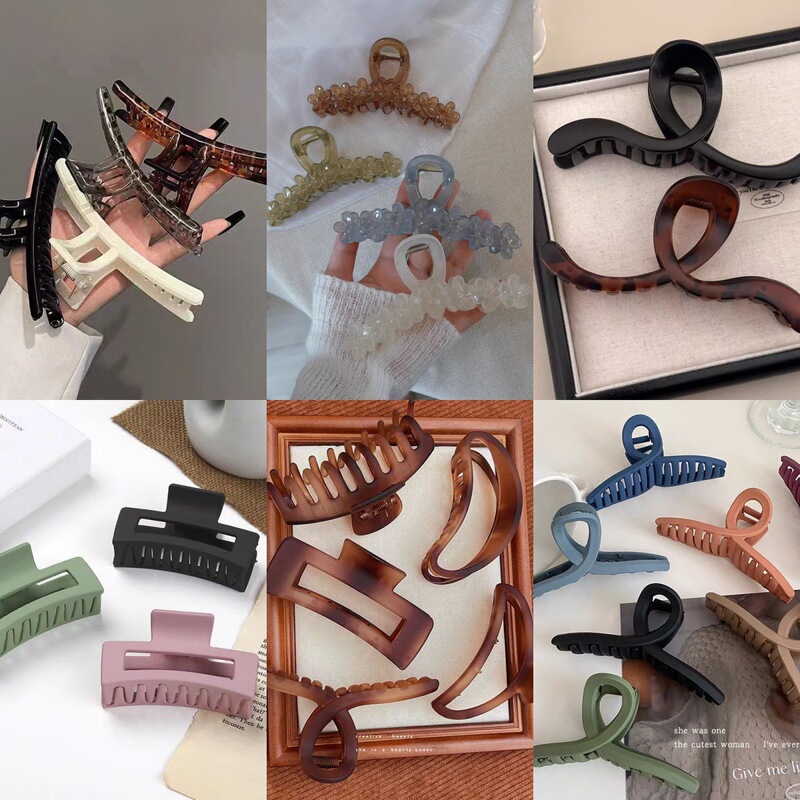 Large Claw Clip Ins Korean Hairpin French Retro Back-Of-Head Updo Women's Hair Elegant Temperament Clip Hair Accessory