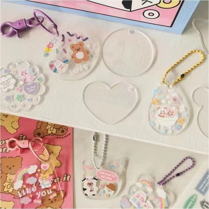Gupan Guka Wholesale DIY Creative Handmade Keychain Small Pendant Transparent Plastic Sparkling Color Guka Plate