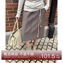 【十三行7折特价不退货】休闲复古短裙高级中裙直筒半身裙251210