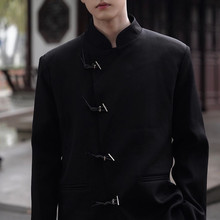 新中式西装外套男小众设计感中国风西服2024年立领上衣中山装