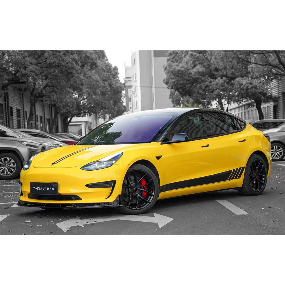 PET crystal racing yellow car color change film, scratch-resistant, for full vehicle modification, electric motorcycle body wrap, glossy finish