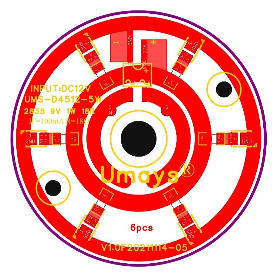 Fuente de luz LED tablero de la lámpara downlight Spotlight Cambio de dos colores 7W48MM reemplazo de transformación de sustrato de aluminio placa de circuito PCB lámpara de baja presión