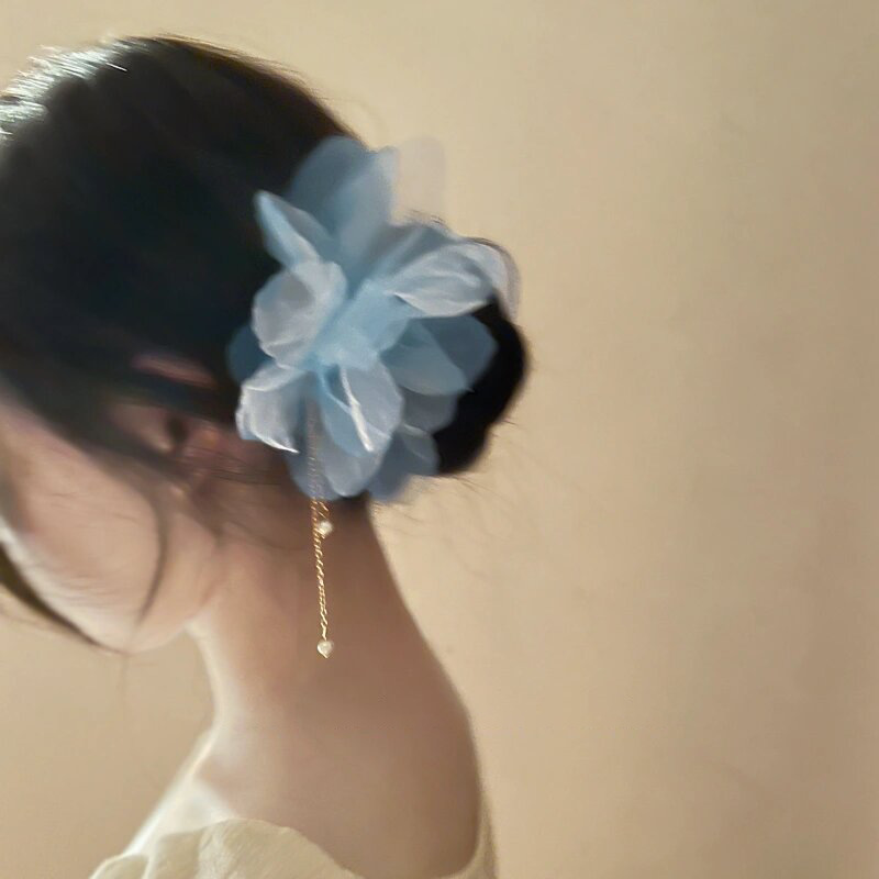 ¡La atmósfera es azul!¡Las flores, las frases, las pinzas! Cabezas dulces de cabello de tela de perlas para el cabello