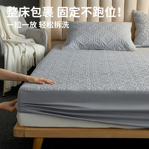 All-season Bed Skirt for Infants & Babies, Hotel-Grade Thickened Pure-Color Quilted Waterproof Mattress Cover