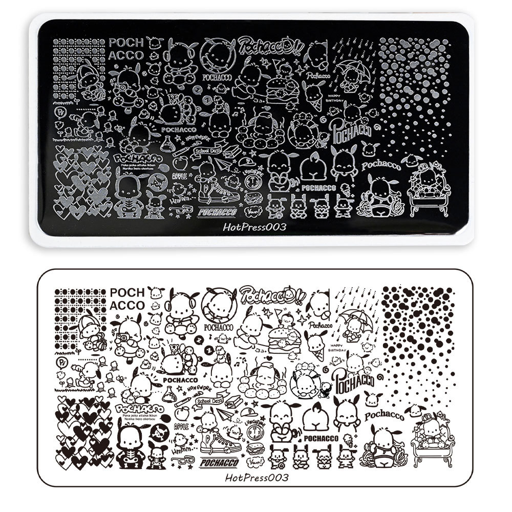 Cross-Border Big-Name Hello Kitty Pattern Nail Art Printing Steel Plate Stainless Steel Cartoon Cute Kt Cat Nail Art Transfer Steel Plate