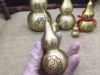Bronze gourd decorative sloping glaze open opening hollow gossip desktop furnishings five emperor money pendants