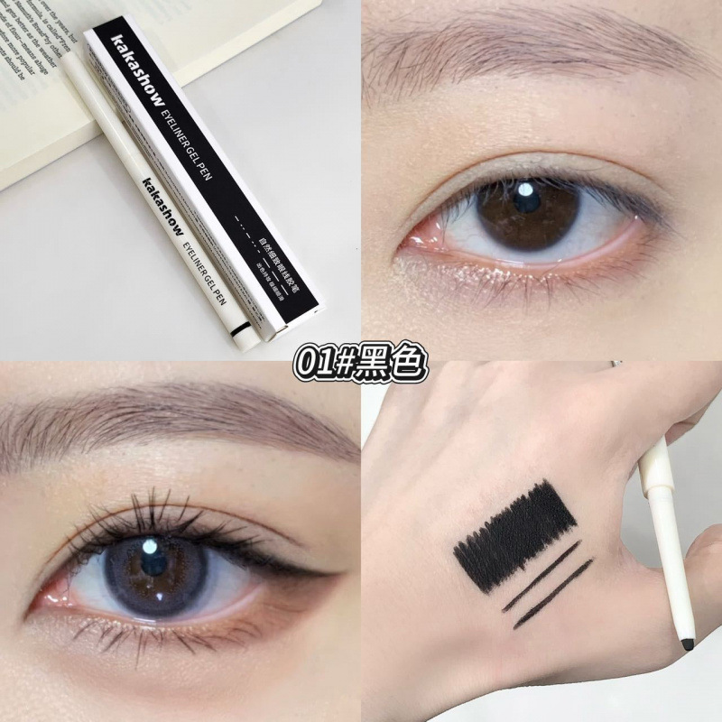 kakashow natural delicado delineador de ojos, color natural duradero, no es fácil de manchar, impermeable a prueba de sudor del delineador de ojos image 7