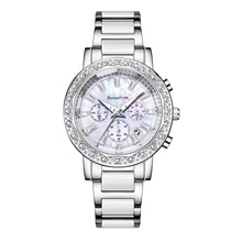 轻奢时尚镶钻表盘女士手表夜光石英表女表高档表带陶瓷腕表跨境