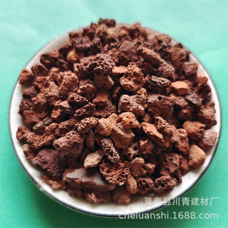 供应火山石红黑色污水处理滤料火山岩鱼缸园林造景多孔火山石颗粒