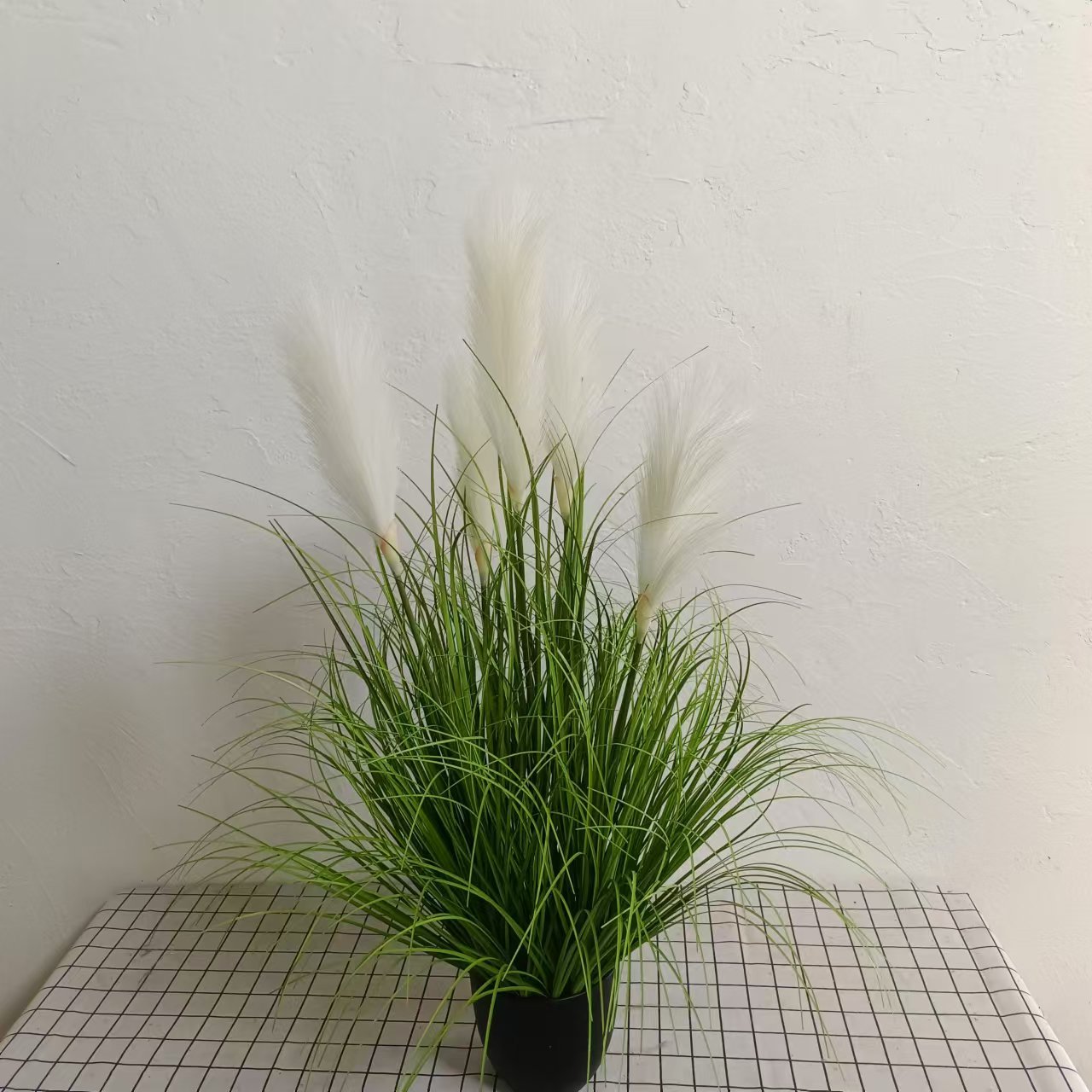 Plantas de caña artificiales verdes falsas plantas de césped decoración doméstica césped accesorios de fotografía decoración de suelo bonsai flores interior image 19