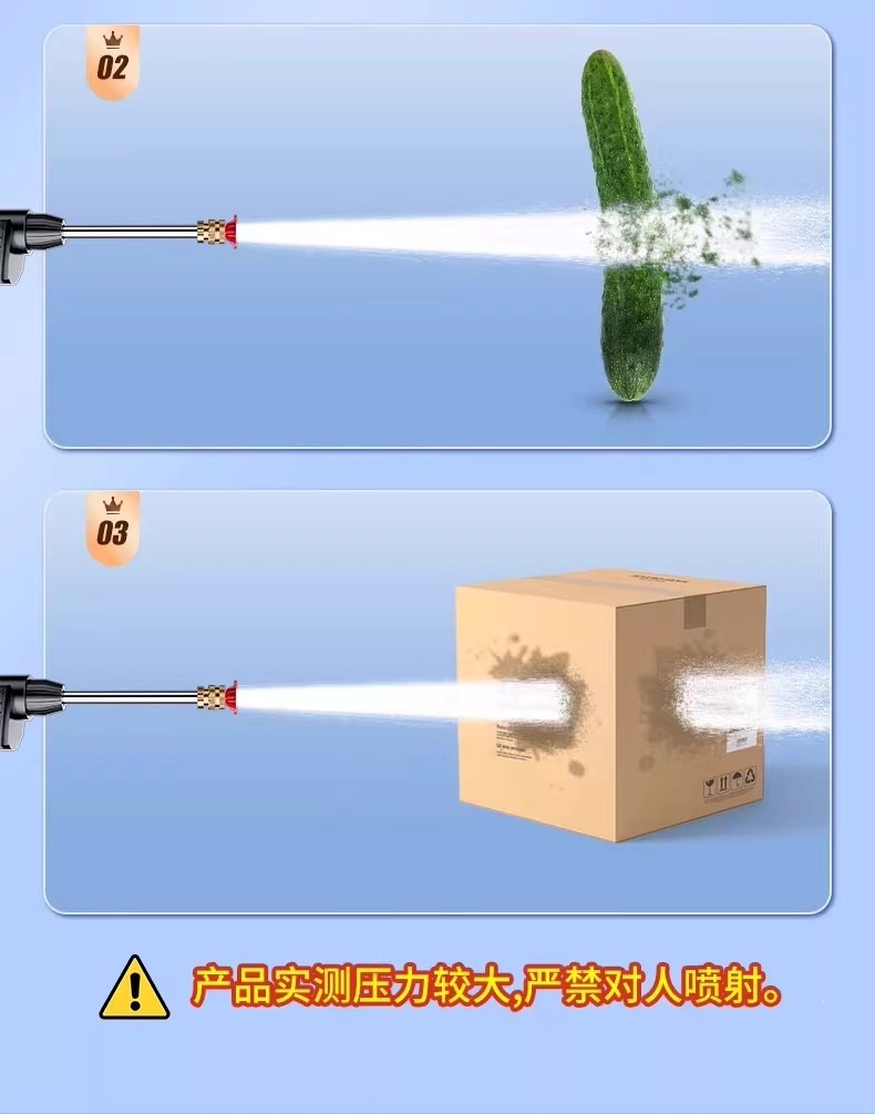 Suitable for German high-pressure car wash water gun, wireless high-power household lithium battery powerful booster cleaning machine