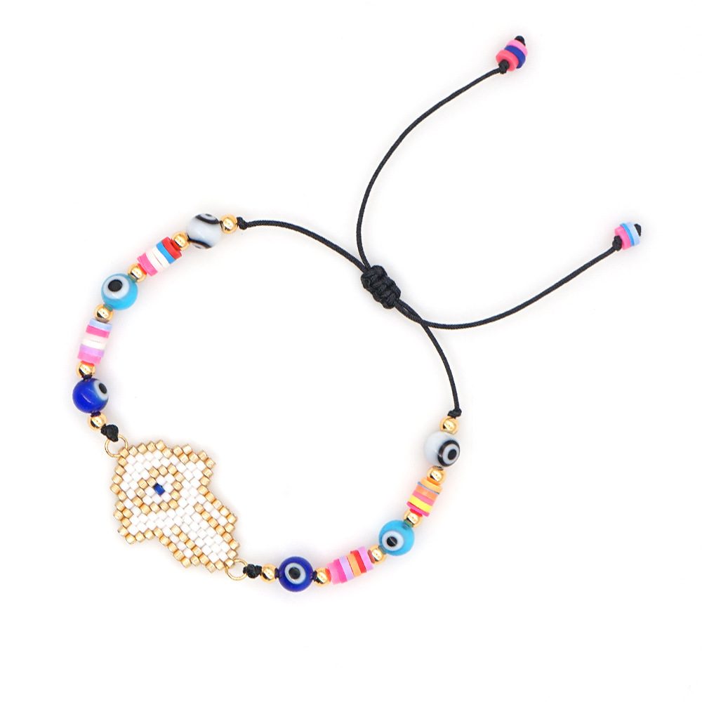 Women'S Gender Bohemian Geometric Eye Glass Glass Rope Tassel Women's Bracelets