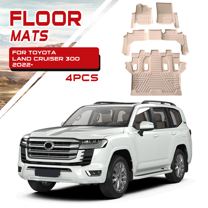 Txinrui es adecuado para Toyota Auto Overbearing Prado Cool Road Ze Auto Alfombrilla de caja trasera impermeable Alfombrilla de pie TPE moldeada por inyección