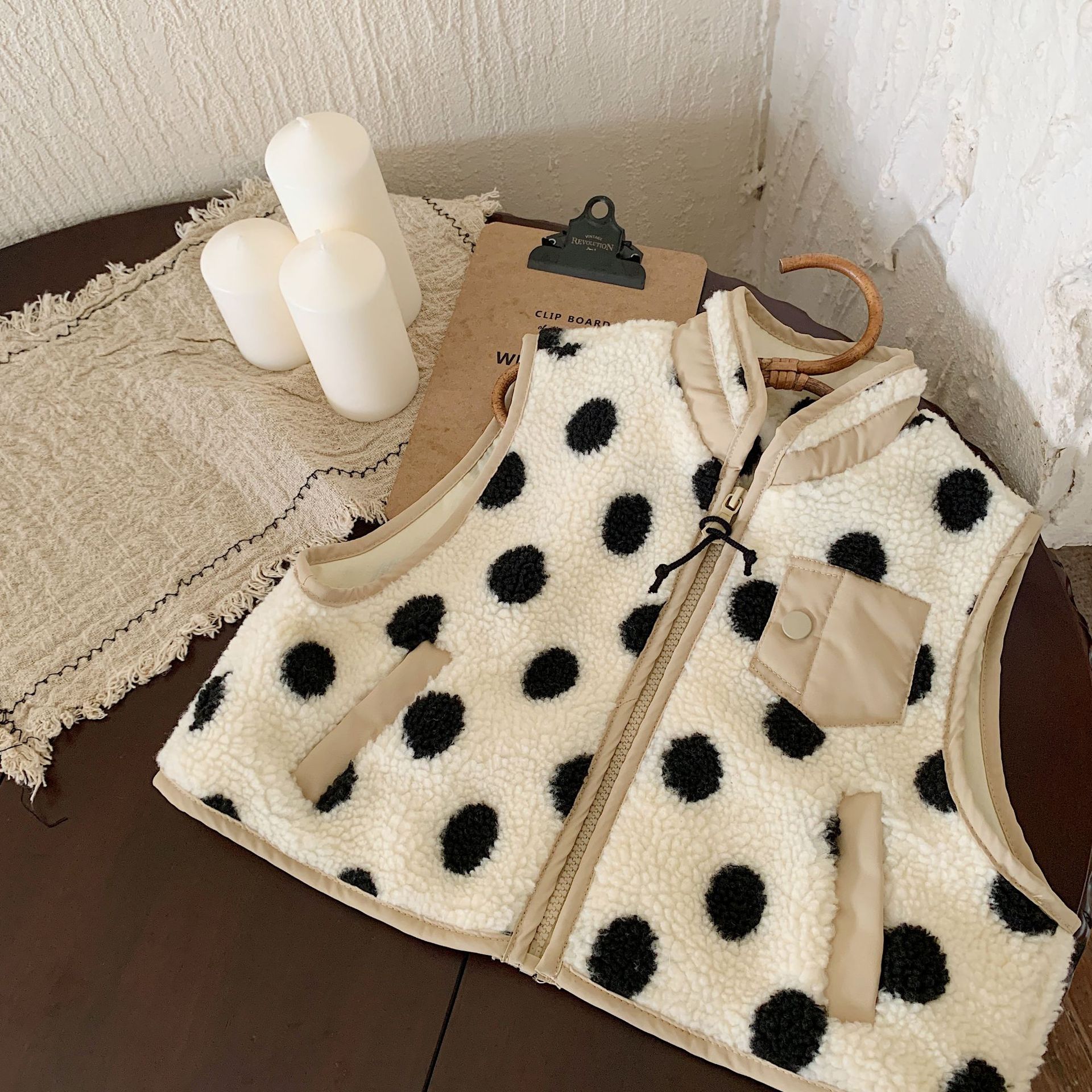 Chaleco para niños 2023 paño azúcar invierno nuevos niños y niñas punto polar forrado chaleco bebé casual superior engrosada