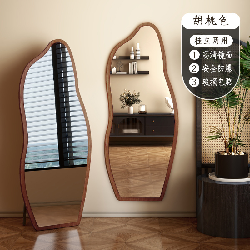 Espejo de vestir de estilo medieval, espejo de vestir, sala de estar, dormitorio, piso contra la pared, espejo de dormitorio de niñas, super económico image 10