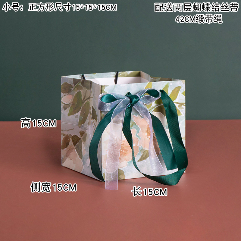 Más tamaño cuadrado bolsa de regalo de vacaciones flor bolso de regalo de cumpleaños bolsa de pastel de hornear bolsa de regalo