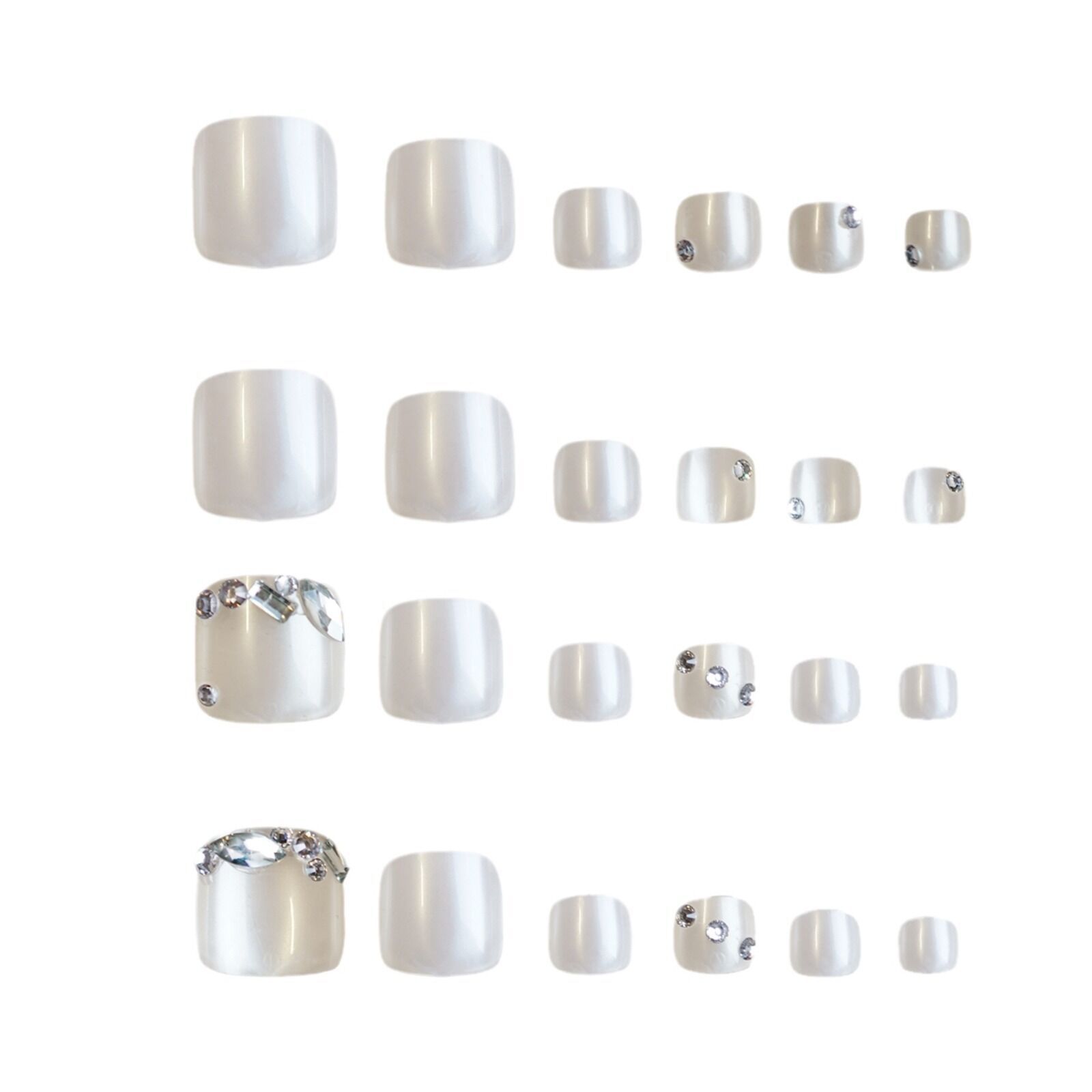 Nuevo estilo de verano parche de uñas de los pies parche de uñas de desgaste de los pies producto terminado al por mayor luz de la luna parche de uñas blanco parche de uñas