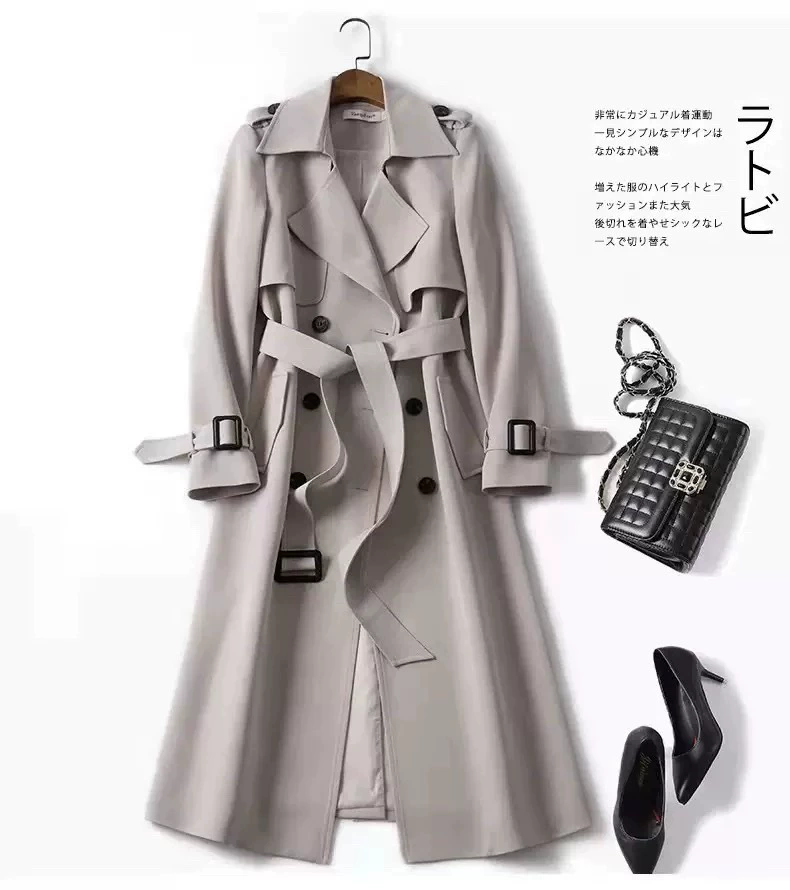 Длинное осеннееTrench coat, средняя длина, корейский стиль, плюс сайз, для подростков, британский стиль