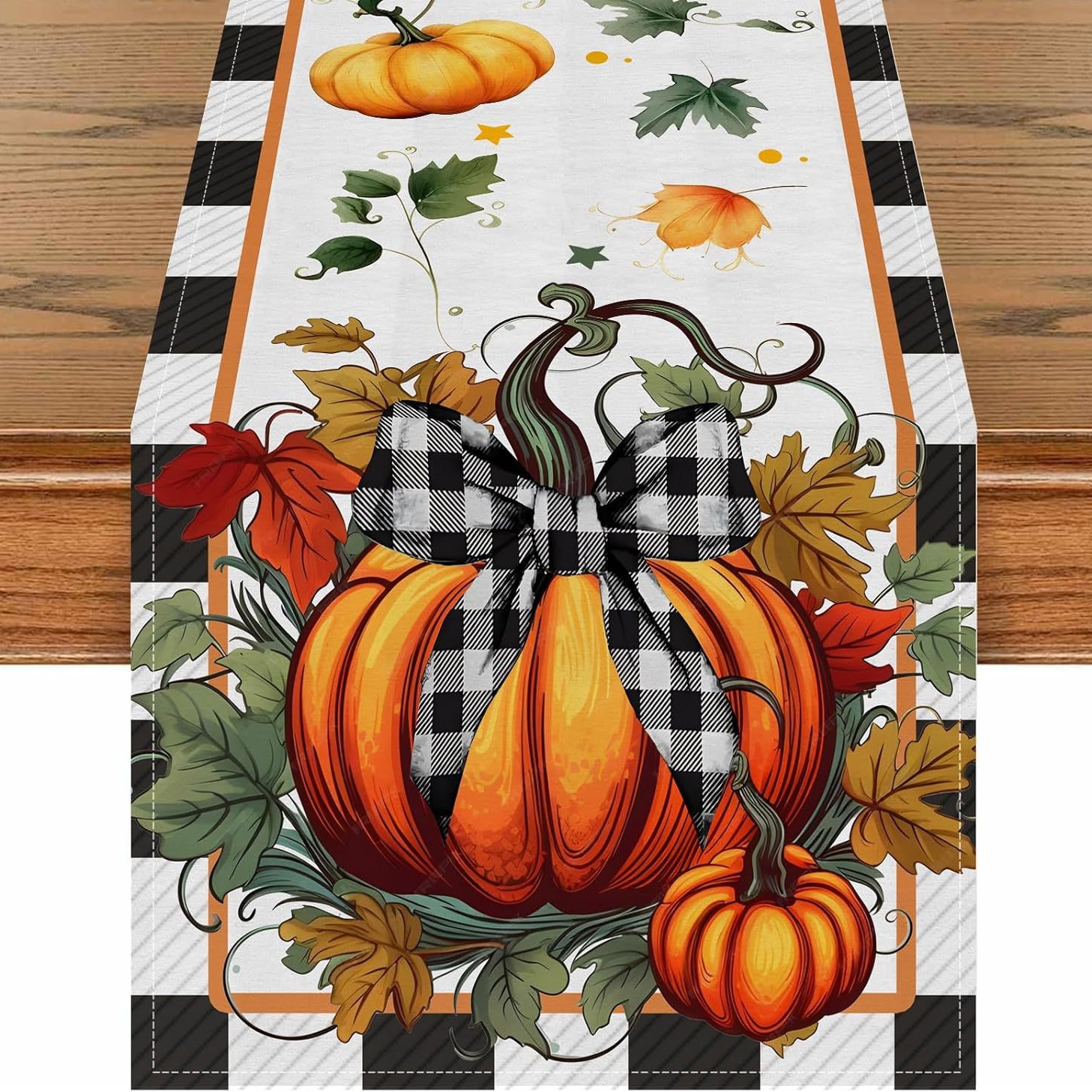 Transfronterizo 2024 Amazon nuevo Día de Acción de Gracias Festival de otoño lino tabla bandera tabla de comedor tabla de té tabla