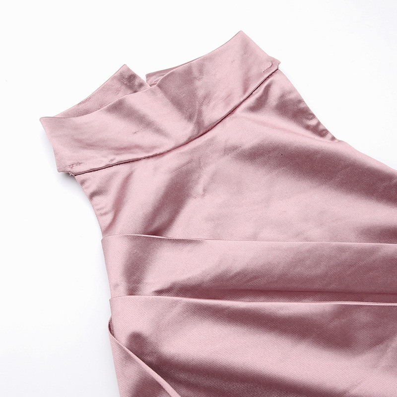 245g Weight Maxi Long Dress Dress Length Type Sleeveless Sleeve Length Slit Dress, Party Dress Dresses Type Spandex, Polyester Fabric Type High Waist Waist Line Banquet, Cocktail Party Occasion Standing Collar Neckline Slim Fit Type Solid Color Pattern Summer, Spring, Autumn Season Women's Gender Elegant, Sexy Style Wholesale Women's Elegant Sexy Solid Color Banquet Cocktail Party Standing Collar Sleeveless Slit Dress Party Dress 20