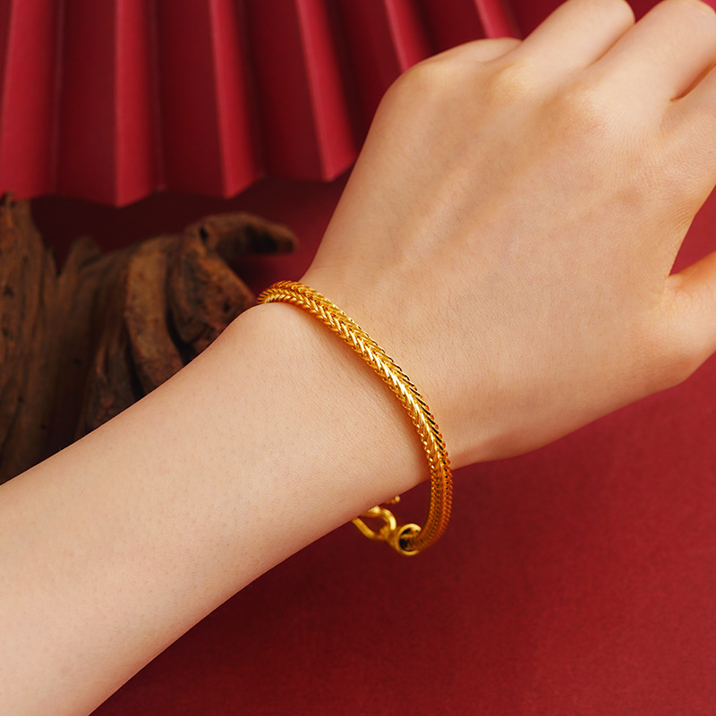 Nueva cadena de la suerte de los hombres de aleación de cobre collar de cadena de Chopin pulsera elegante e ingenioso retro imitación joyería de oro cadena larga