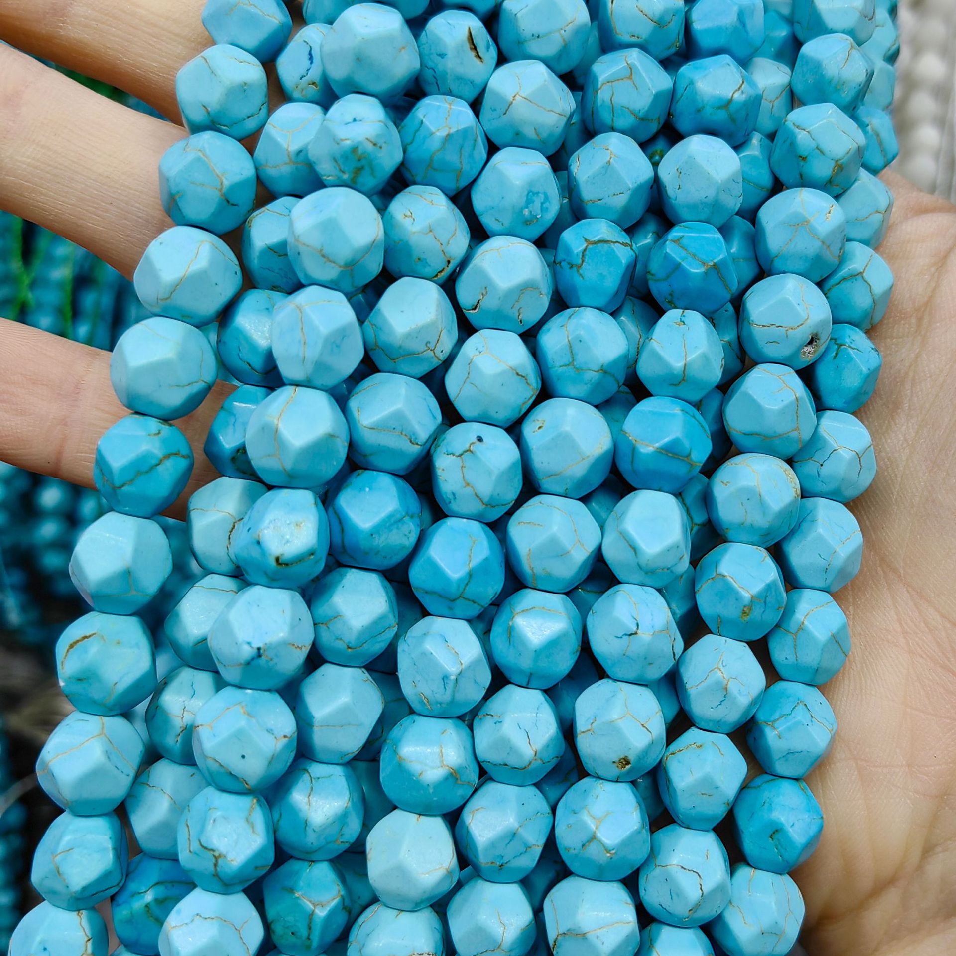 Piedra natural cristal natural 20 cara corte de diamante facetado cuentas a granel semiacabadas joyería DIY accesorios de cuentas