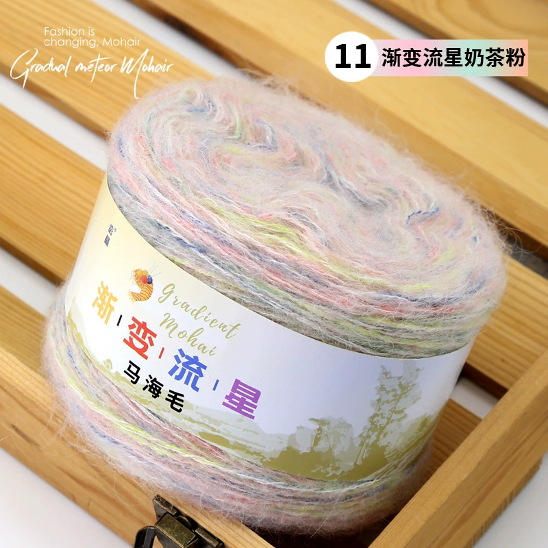 Woolen starry sky, hat, scarf, rainbow sweater, ball of yarn, gradient
