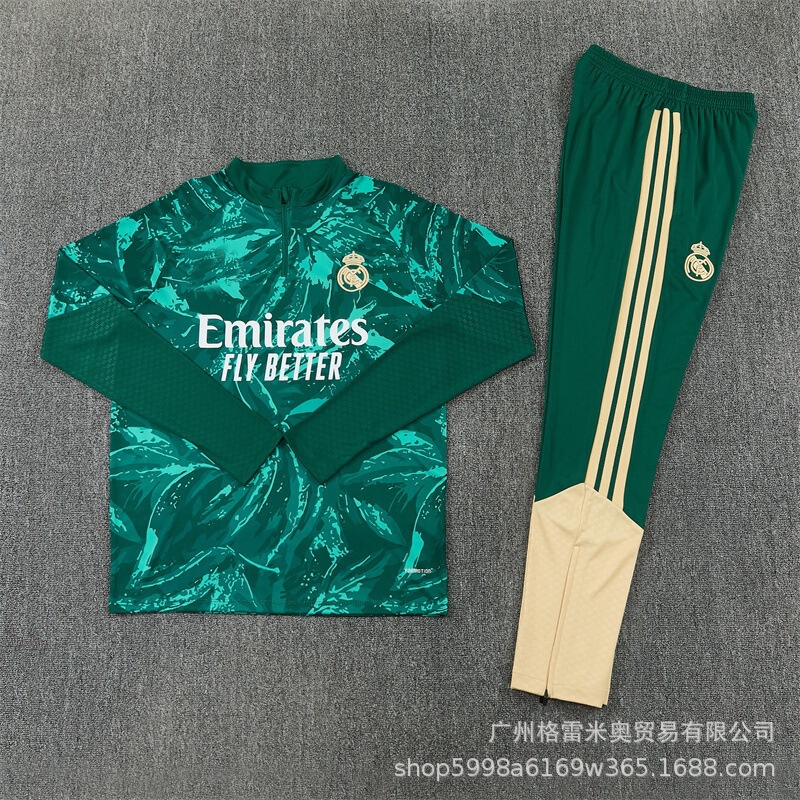 26-27 Real Madrid training uniform for autumn and winter, quick-dry sports half-zip long-sleeve football jersey for adults, children, and boys 26-27 Real Madrid training uniform for autumn and winter, quick-dry sports half-zip long-sleeve football jersey for adults, children, and boys