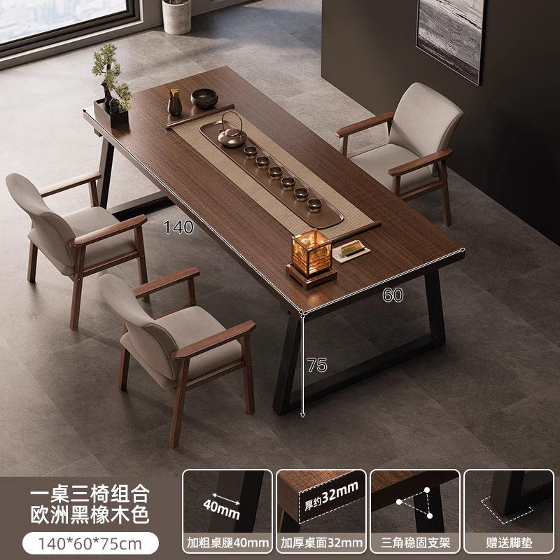 Mesa de té y silla combinación pequeño apartamento simple mesa de té sala de estar casa balcón té mesa de té nuevo tablero grande chino mesa de té