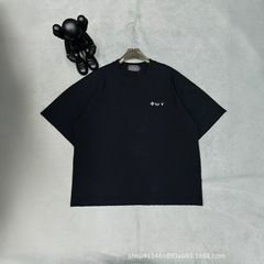 L家半袖メンズ天井レベル高級版新作レターズ刺繍ラウンドネック男女兼用ゆったりTシャツ半袖Tシャツ