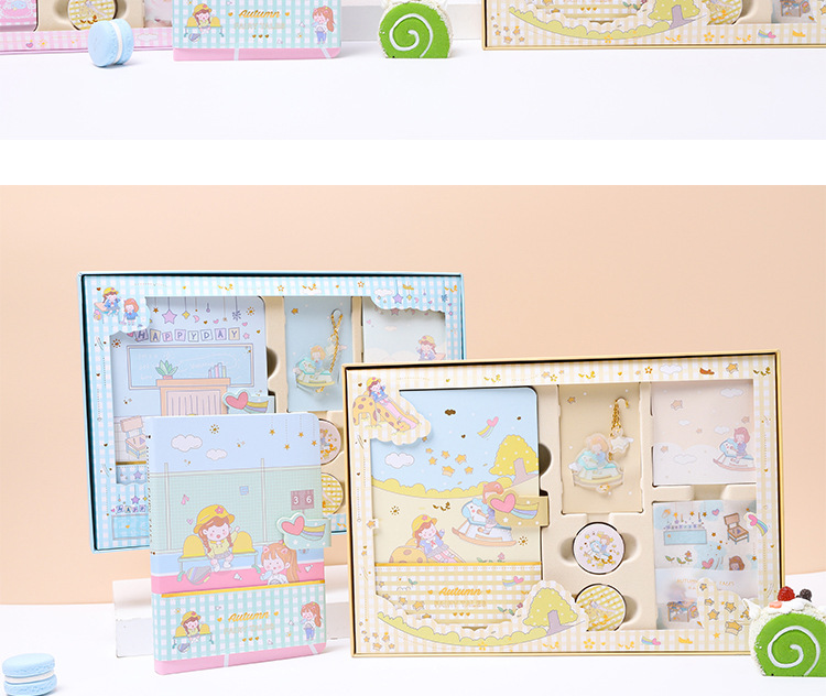 Cinta adhesiva de dibujos animados lindo conjunto de caja de regalo de cuaderno al por mayor Nihaojewelrypicture13