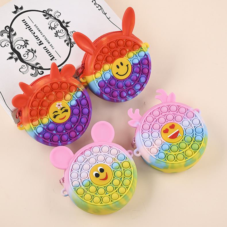 Killer Pioneer New Bag Series Rainbow Color Macaron Color Animal Style Decompression Bubble Le Coin Purse Killer Pioneer New Bag Series Rainbow Color Macaron Color Animal Style Decompression Bubble Le Coin Purse