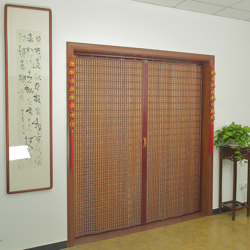 Folding Screen Bamboo Curtain Sliding Door Partition Curtain Living Room Decorative Curtain Home Kitchen Shop Bamboo Curtain Door Curtain