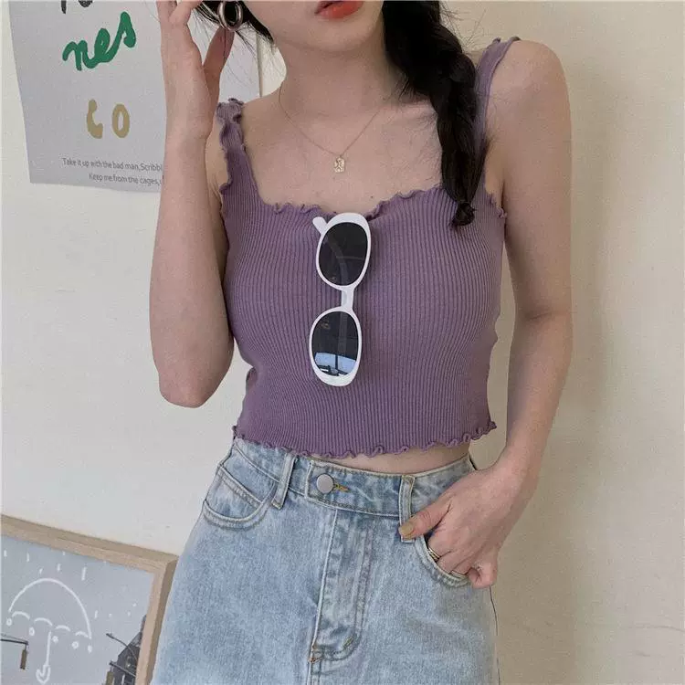 Тонкий жилет в корейском стиле для женщин, лето и осень 2025, новый стиль, короткий универсальный вязаный топ на подтяжках в иностранном стиле с открытой спиной для женщин
